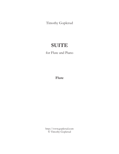 Suite for Flute and Piano (Flute Part)