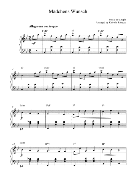 Mädchens Wunsch (arr. Kaiserin Rebecca)