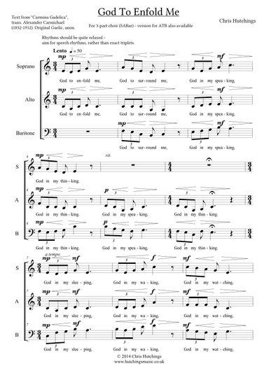 God To Enfold Me - SABar version