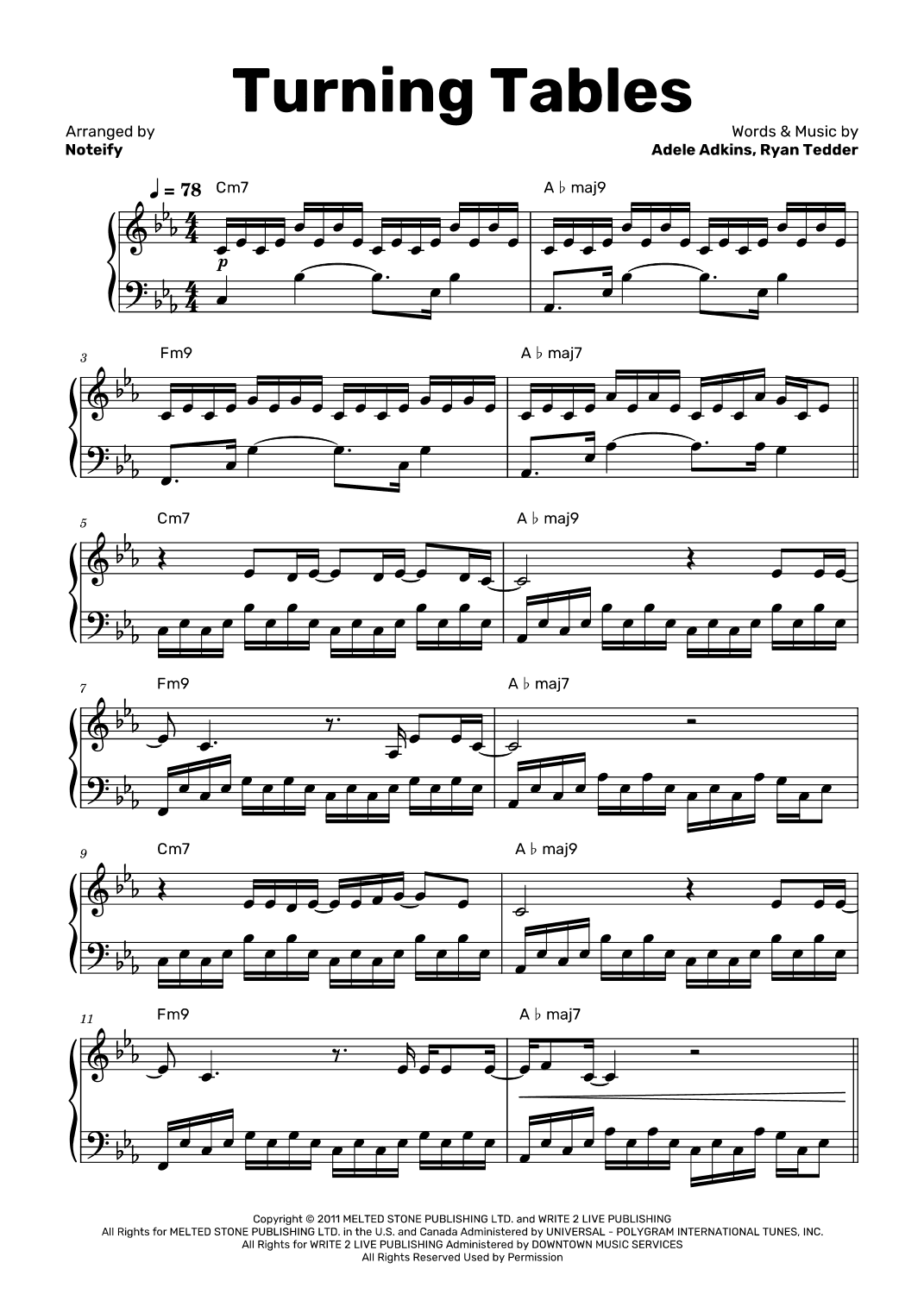 Turning Tables (arr. Noteify)