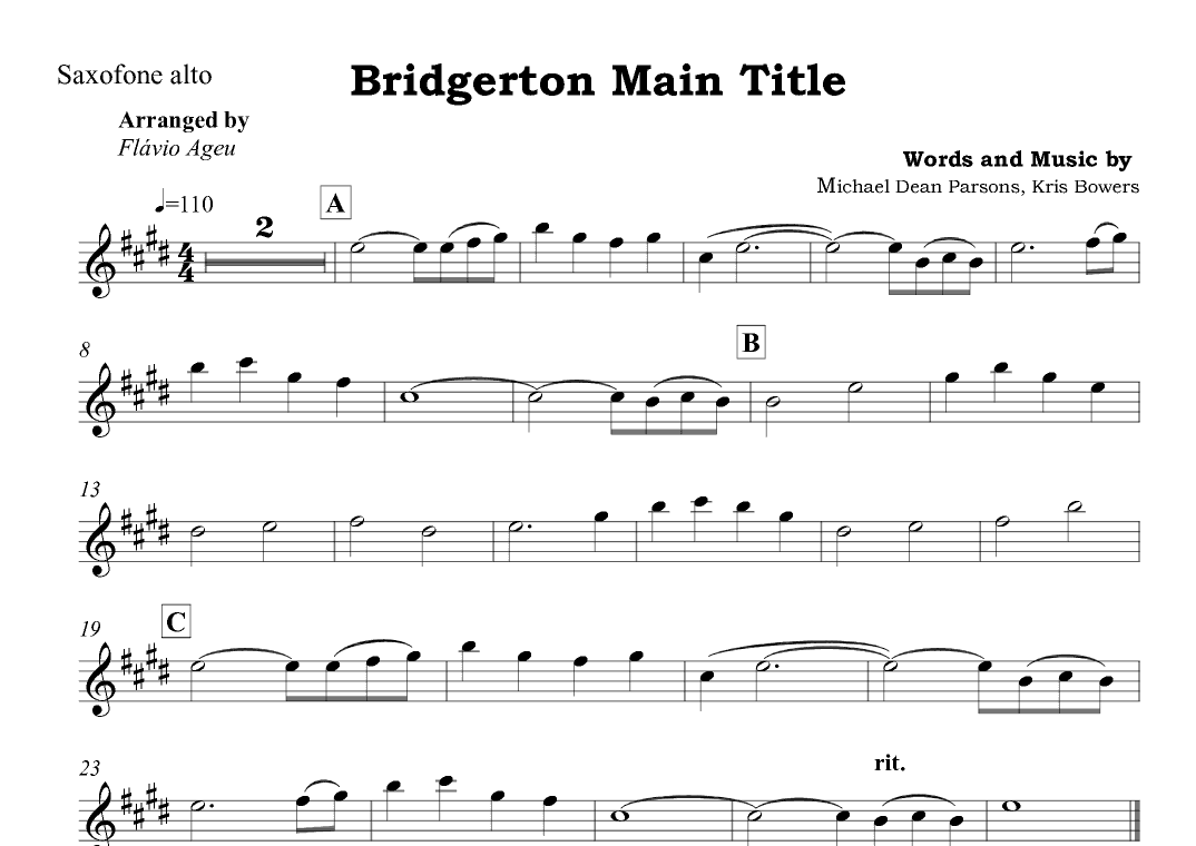 Bridgerton Main Title (arr. Flávio Ageu)