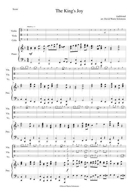 The King's Joy for string trio and piano (arr. David Warin Solomons)
