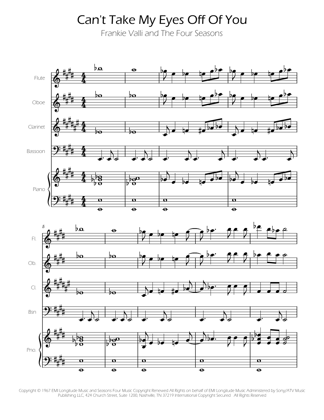 Can't Take My Eyes Off Of You (arr. Ygor Nunes)