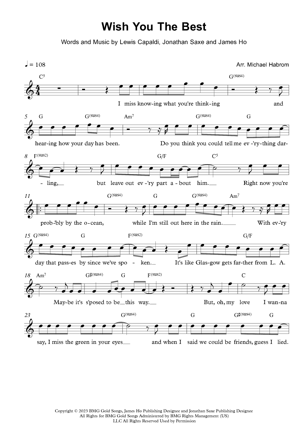 Wish You The Best (arr. Michael Habrom)