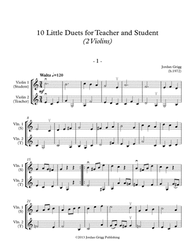 10 Little Duets for Teacher and Student (2 Violins)