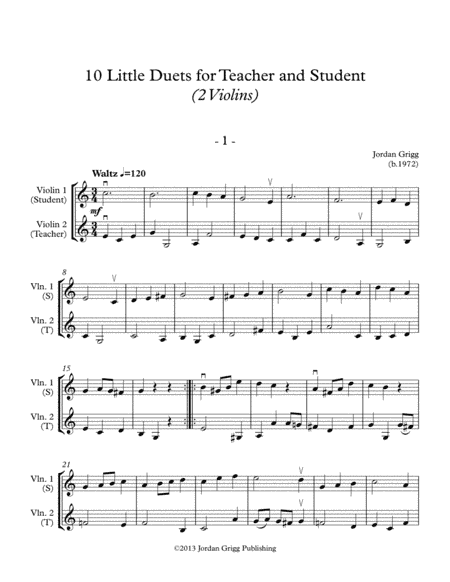10 Little Duets for Teacher and Student (2 Violins)