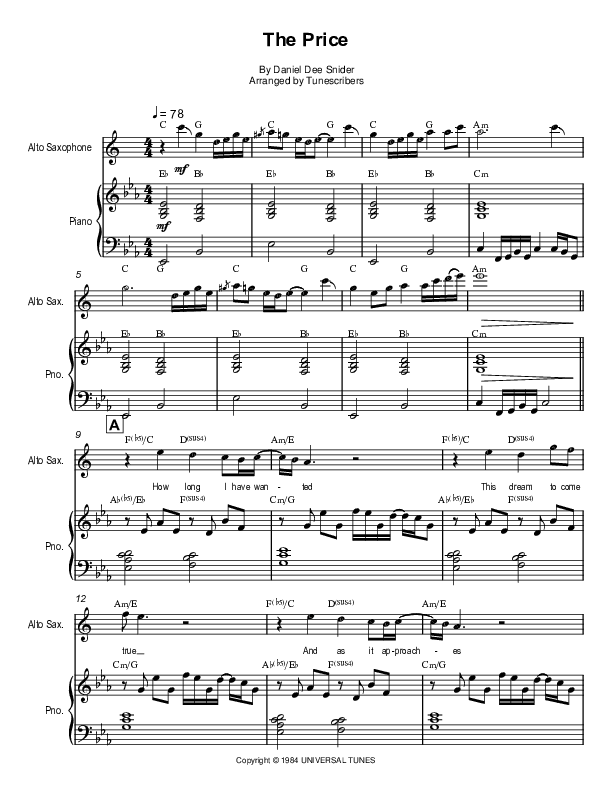 The Price (arr. Tunescribers)