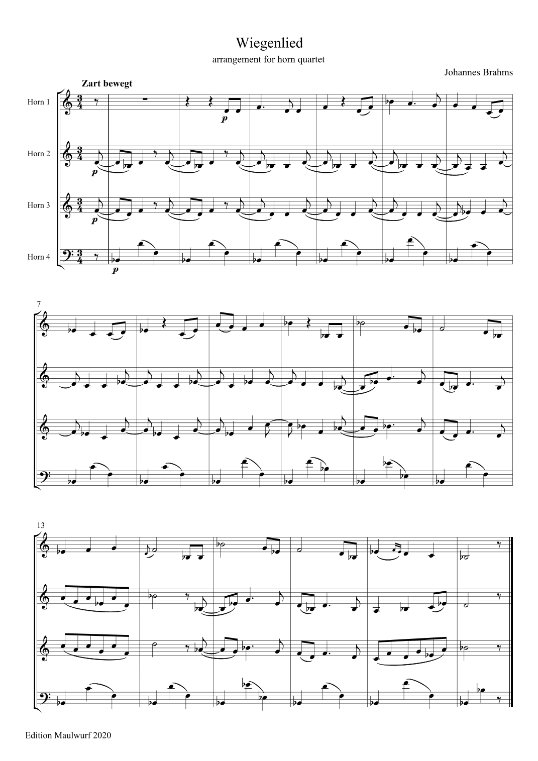 Lullaby (arr. Edition Maulwurf)