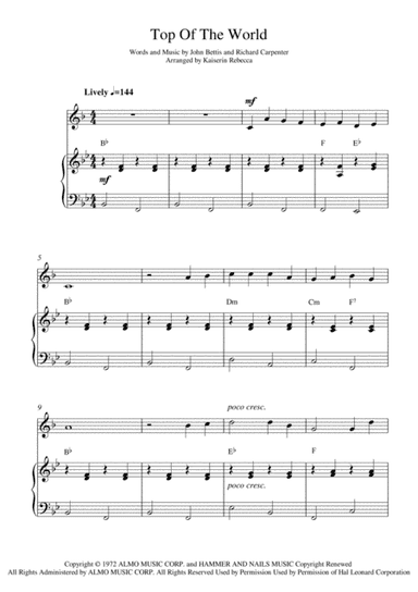 Top Of The World (arr. Kaiserin Rebecca)