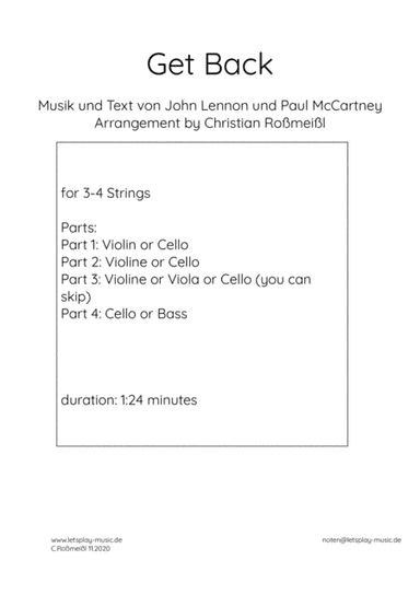 Get Back (arr. Christian Roßmeißl)