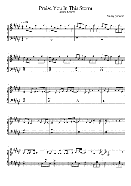 Praise You In This Storm (arr. pianoyan)