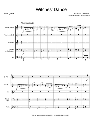 Witches' Dance (arr. Matthew Nunes)