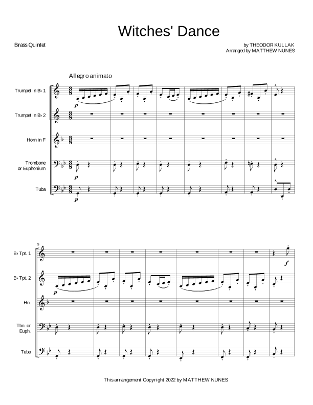 Witches' Dance (arr. Matthew Nunes)