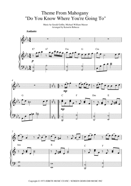 Do You Know Where You're Going To? (arr. Kaiserin Rebecca)