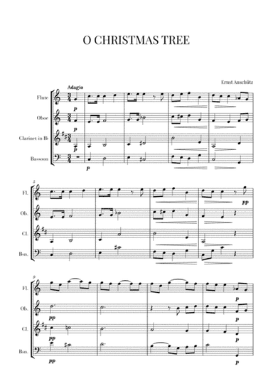 O Christmas Tree for Wind Quartet (arr. Cadenza Editions)