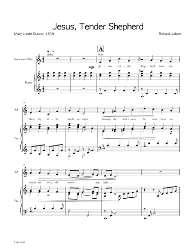 Jesus, Tender Shepherd, Hear Me