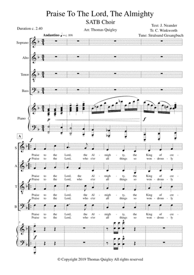 Praise To The Lord, The Almighty (arr. Thomas Quigley)