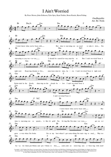 I Ain't Worried (arr. Arr. Neda)