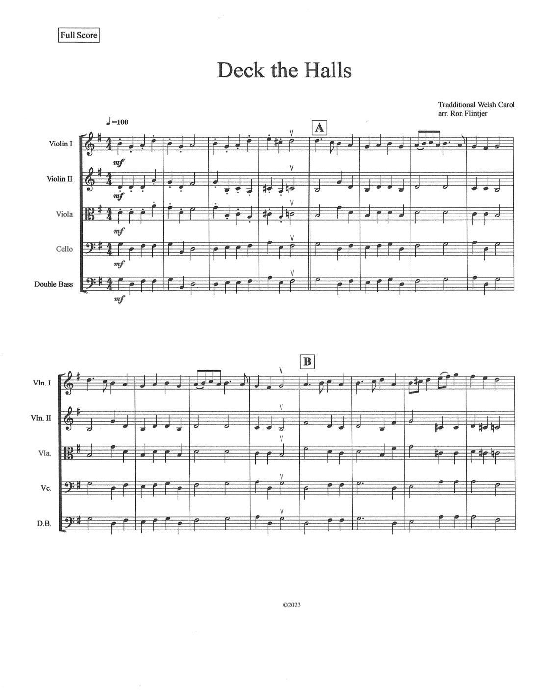 Deck the Halls (arr. Ron Flintjer)