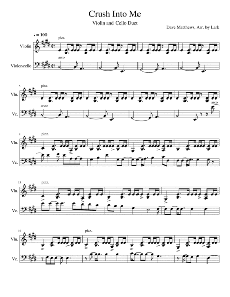 Crash Into Me (arr. Lark)
