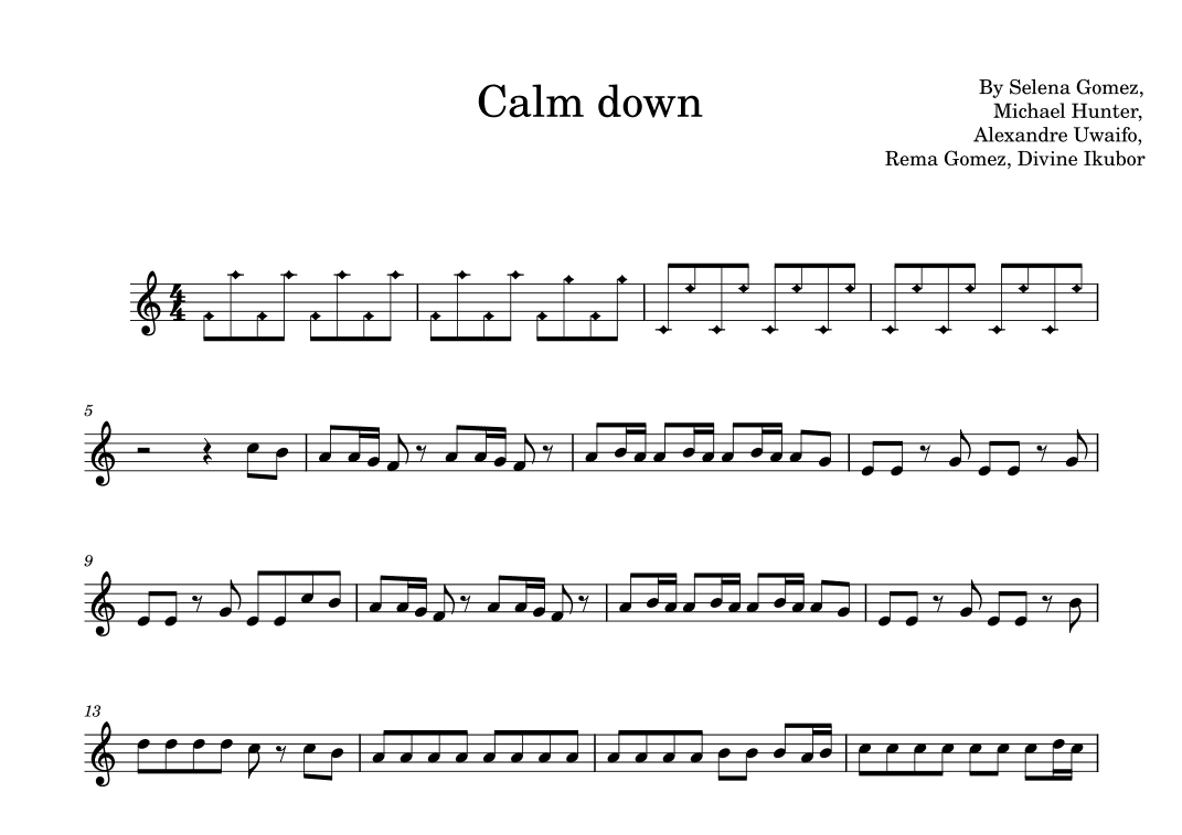 Calm Down (arr. Lkmusic)