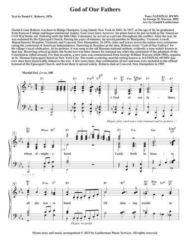 God of Our Fathers (arr. Lyndell Leatherman)