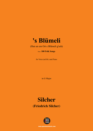 Silcher-'s Blümeli,for Voice(ad lib.) and Piano (arr. OSM Press)