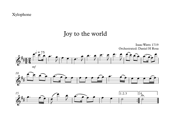 Joy to the world - Christmas Carol - Xylophone (arr. Daniel H Rosa)