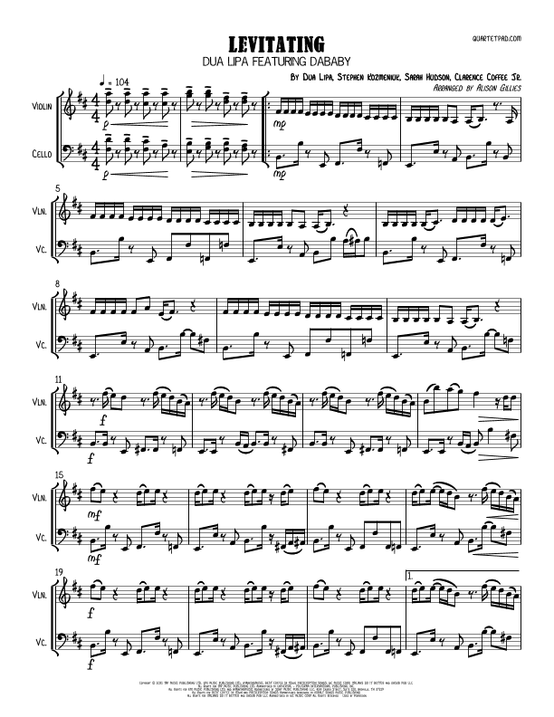 Levitating (arr. Alison Gillies)