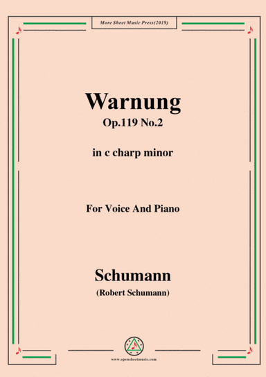 Schumann-Warnung,Op.119 No.2,in c sharp minor,for Voice&Piano (arr. MSM)