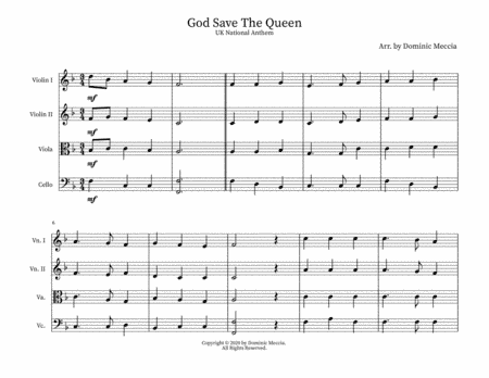 God Save The Queen (arr. Dominic Meccia)