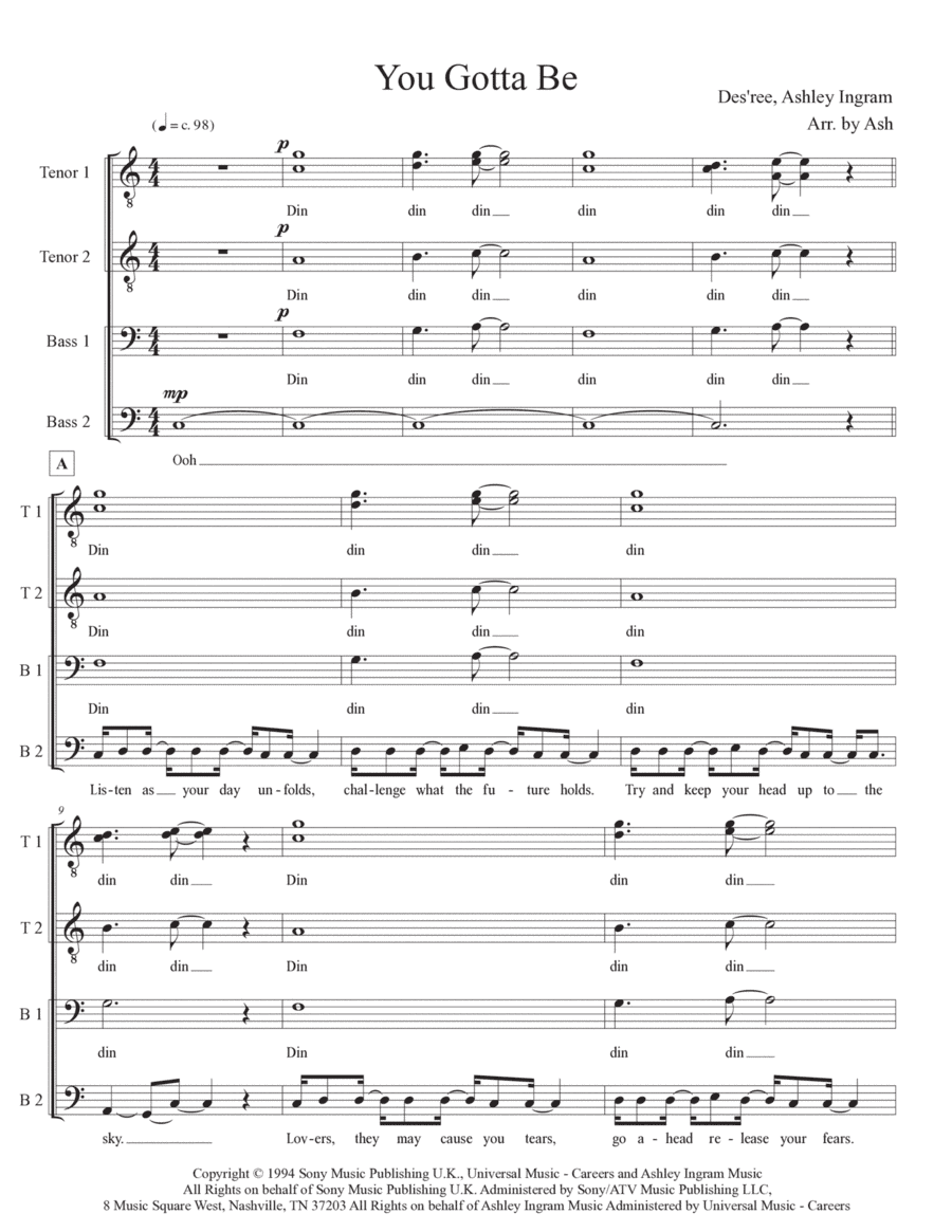 You Gotta Be (arr. Ash)