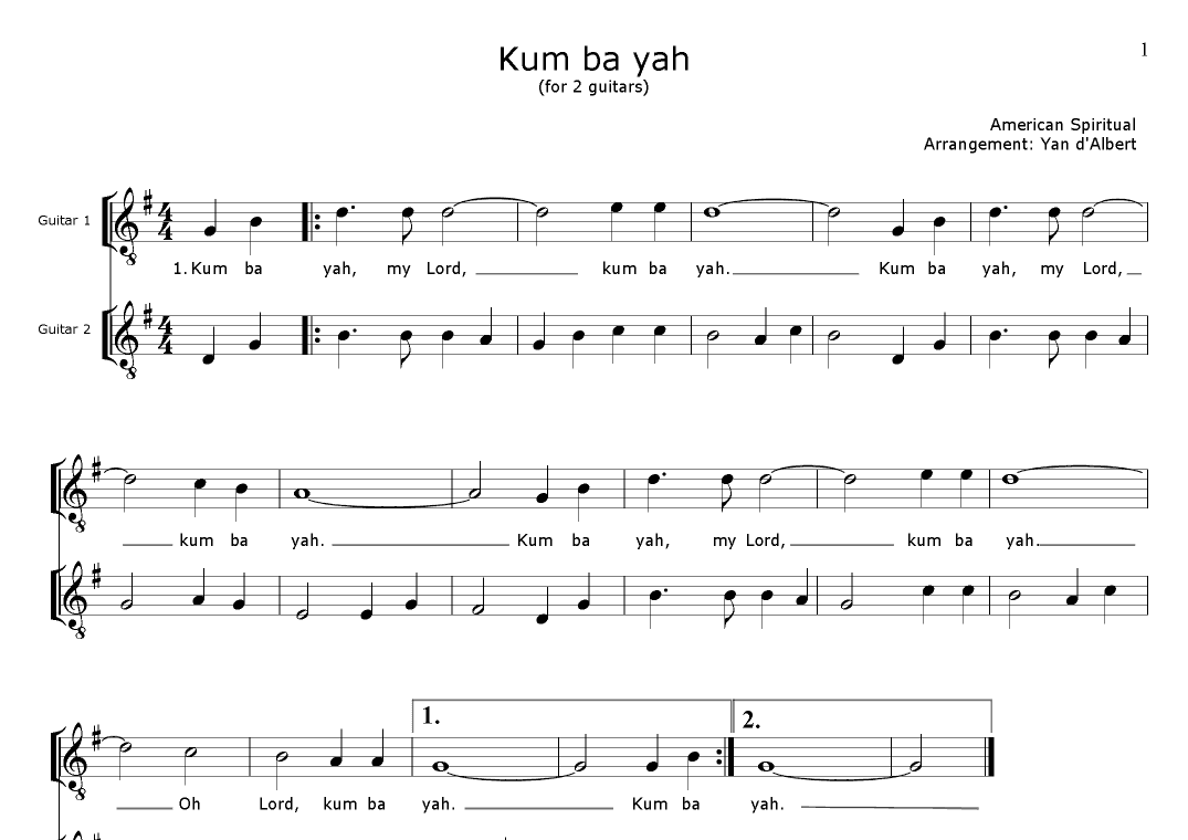 Kum Ba Yah (Arr.: Yan d'Albert) (arr. Yan d'Albert)