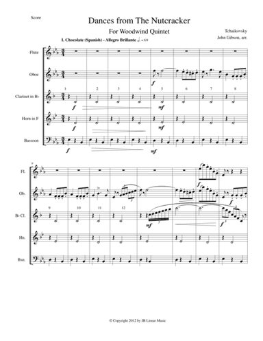 Six Dances from The Nutcracker by Tchaikowsky for Woodwind Quintet (arr. John Gibson)