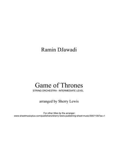 Game Of Thrones (arr. Sherry Lewis)