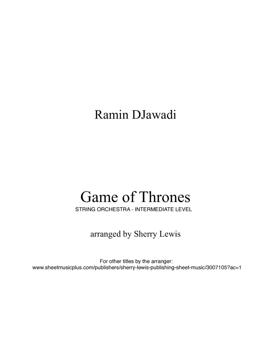 Game Of Thrones (arr. Sherry Lewis)