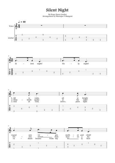 Silent Night (english lyrics) (arr. Henrique F Mangoni)