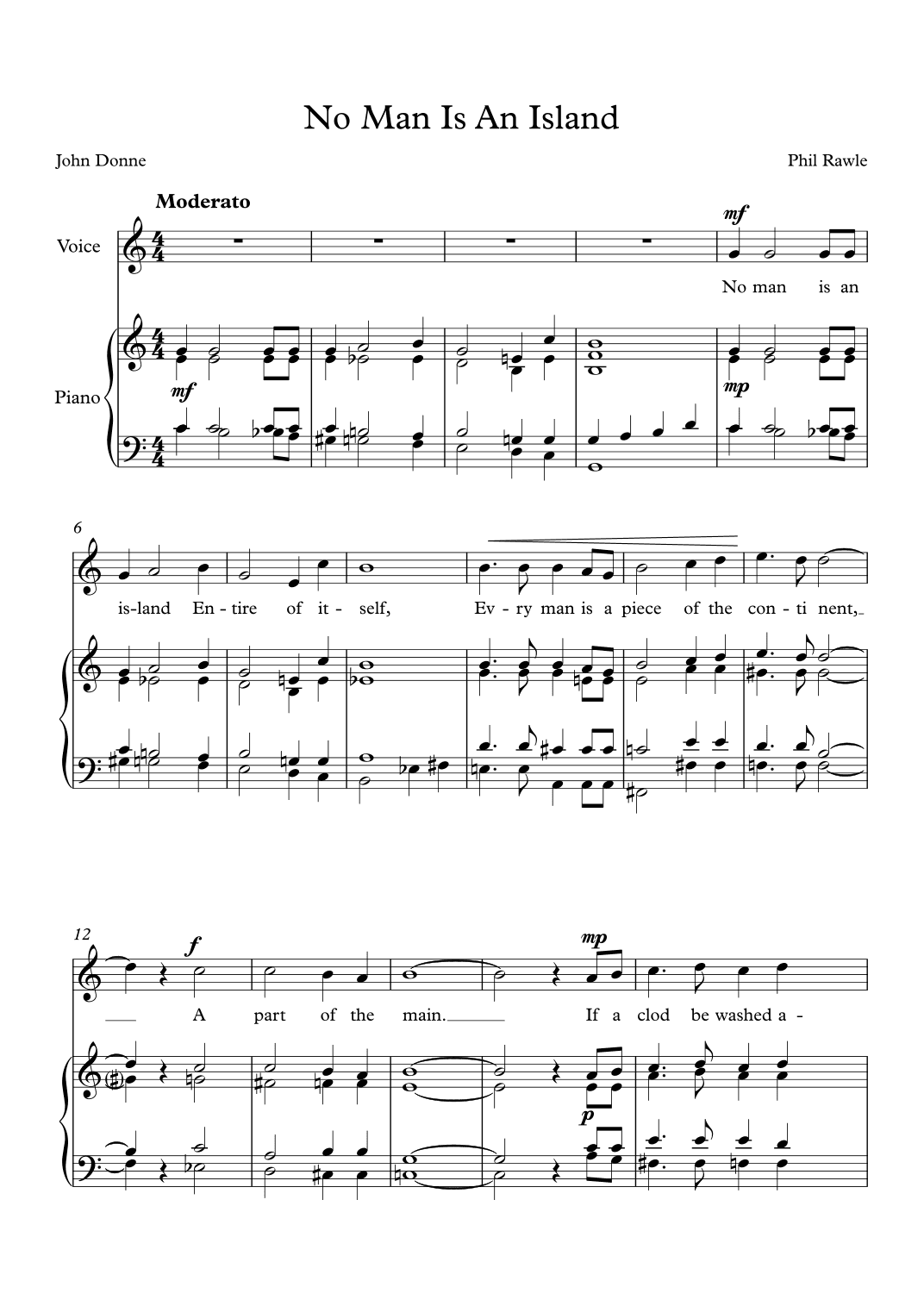 No Man Is An Island - Vocal Solo