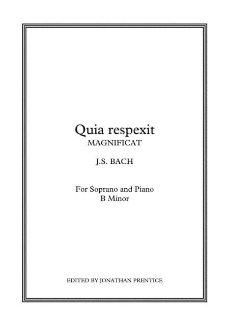 Quia respexit - Magnificat in D (B Minor) (arr. Jonathan Prentice)