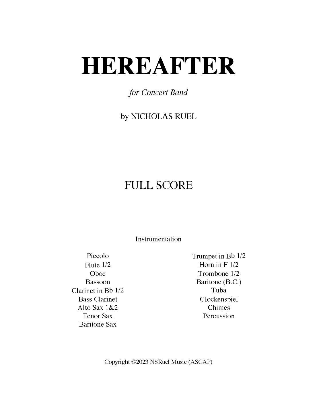 Hereafter - Concert Band