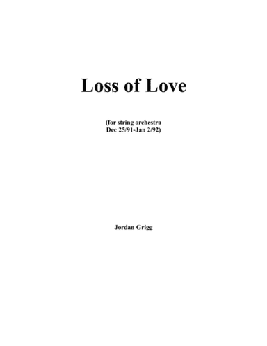 Loss of Love (string orchestra)