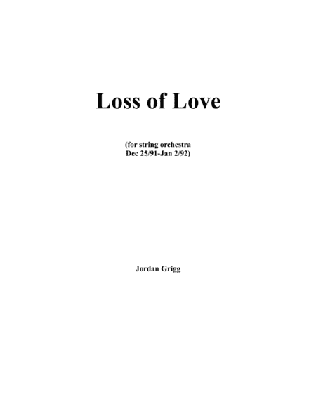Loss of Love (string orchestra)
