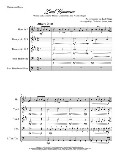 Bad Romance (arr. Christian James Jesse)