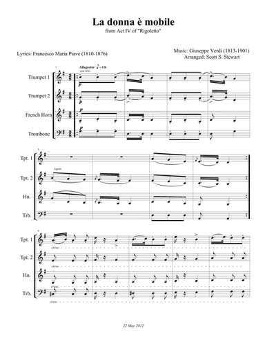 La donna è mobile (arr. Scott S. Stewart)