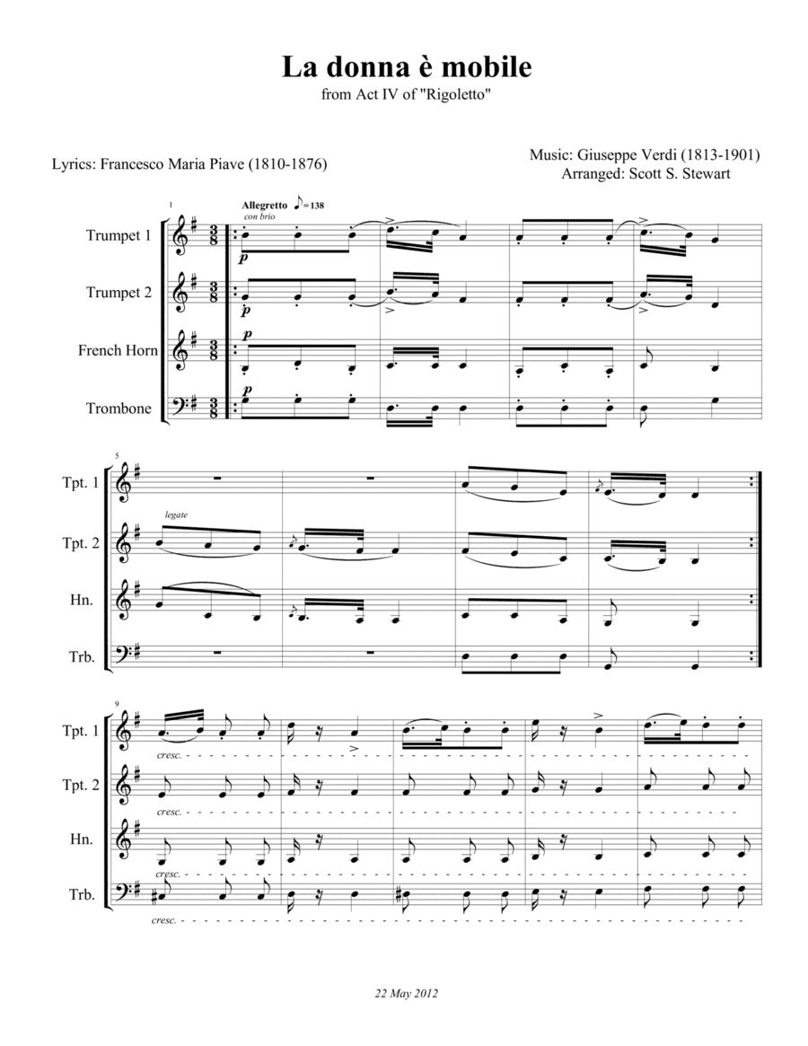 La donna è mobile (arr. Scott S. Stewart)