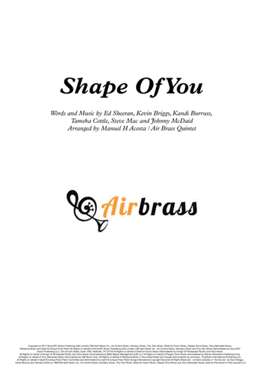 Shape Of You (arr. Air Brass Quintet, Manuel H. Acosta)