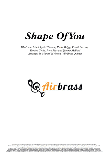 Shape Of You (arr. Air Brass Quintet, Manuel H. Acosta)