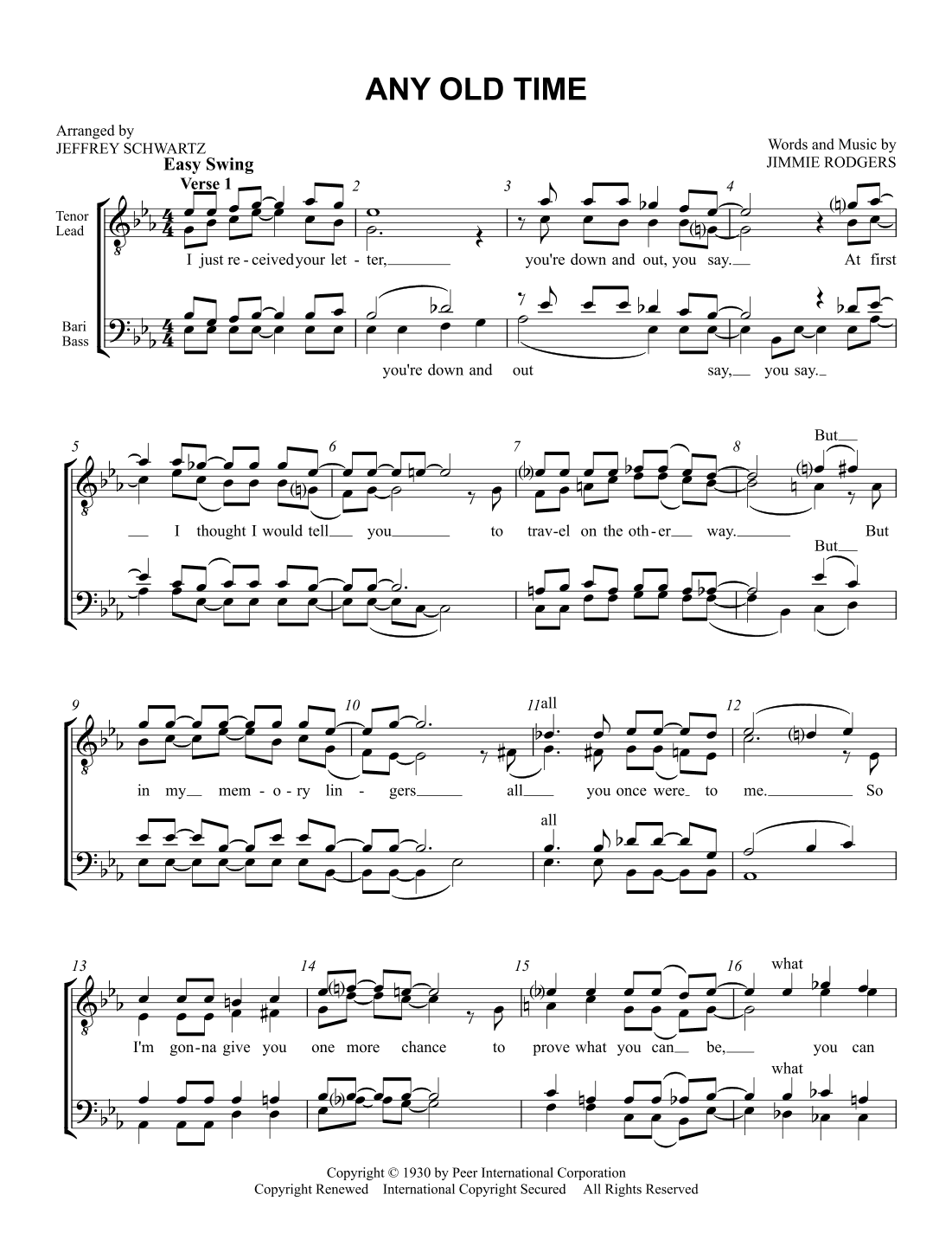 Any Old Time (arr. Jeffrey Schwartz)