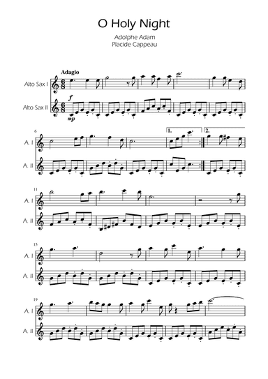 O Holy Night - Alto Sax Duet (arr. Ygor Nunes)