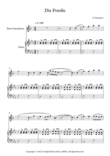 Die Forelle - Franz Schubert (Tenor Sax + Piano) (arr. Digital Book Music)